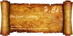 Hajzer Csaba névjegykártya
